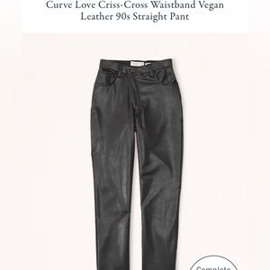 Abercrombie & Fitch Black Vegan Leather Straight Leg Pants